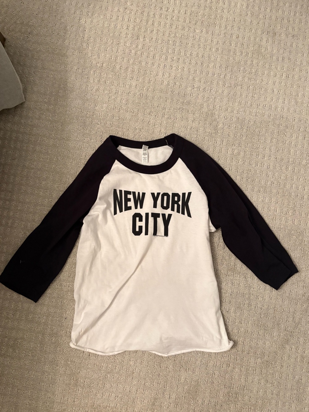Unbranded Kids Black & White 'New York City' Raglan Tee